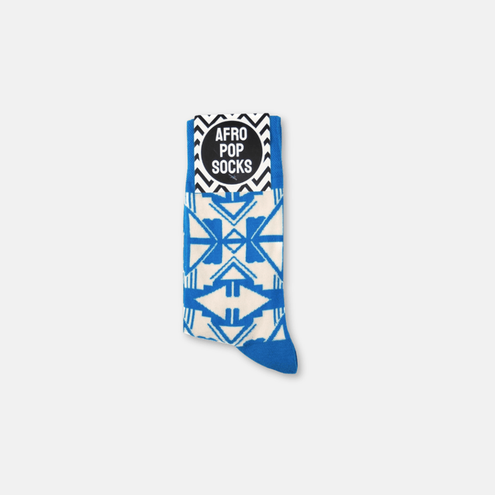 Afropop Blue Shaka Socks (L)