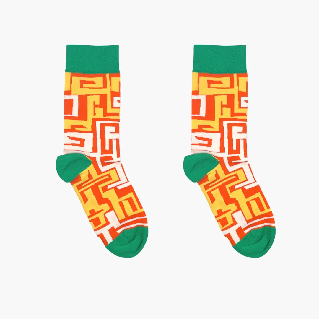 Afropop Orange Street Life Socks (M/L)