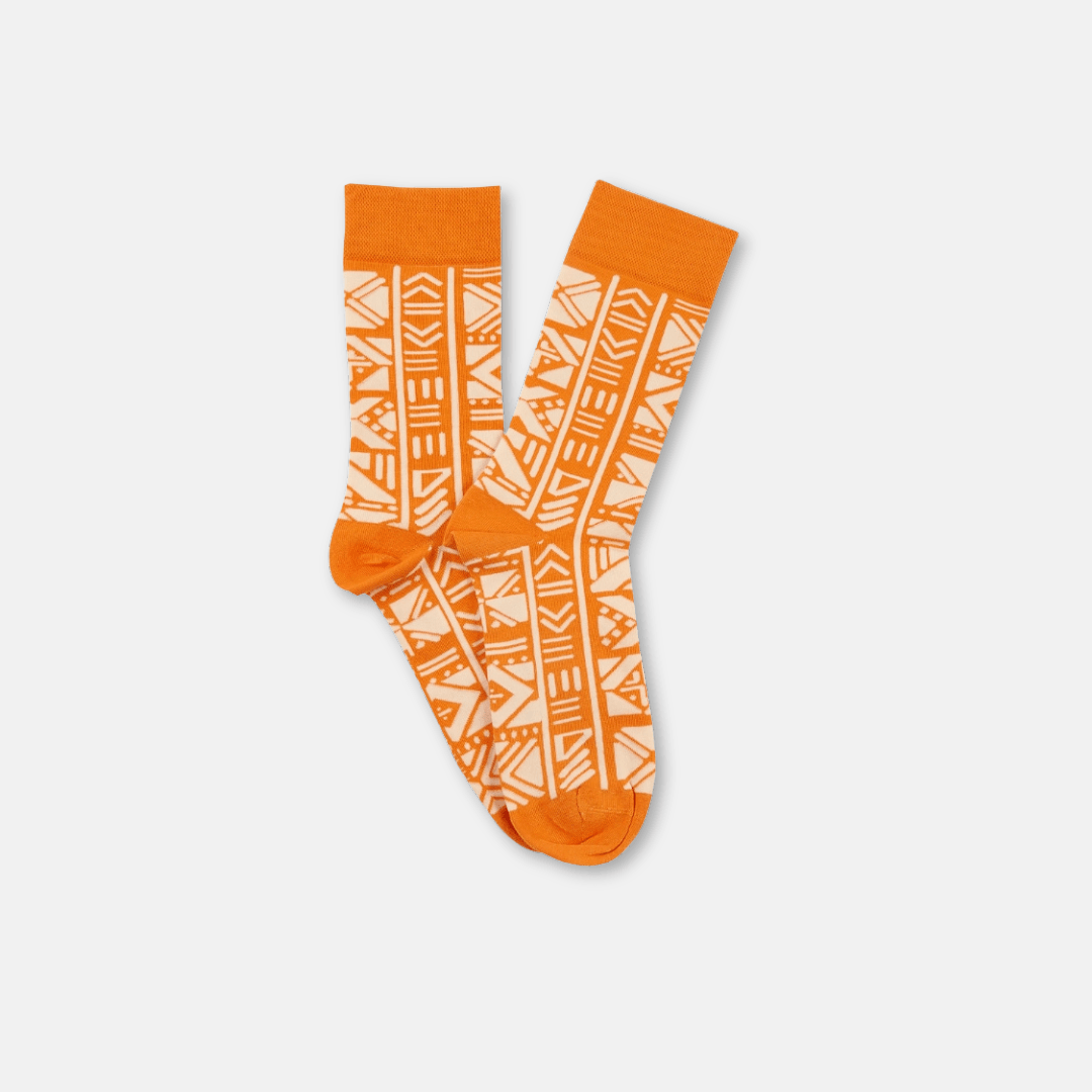 Afropop Socks Bogolan Orange (M/L)