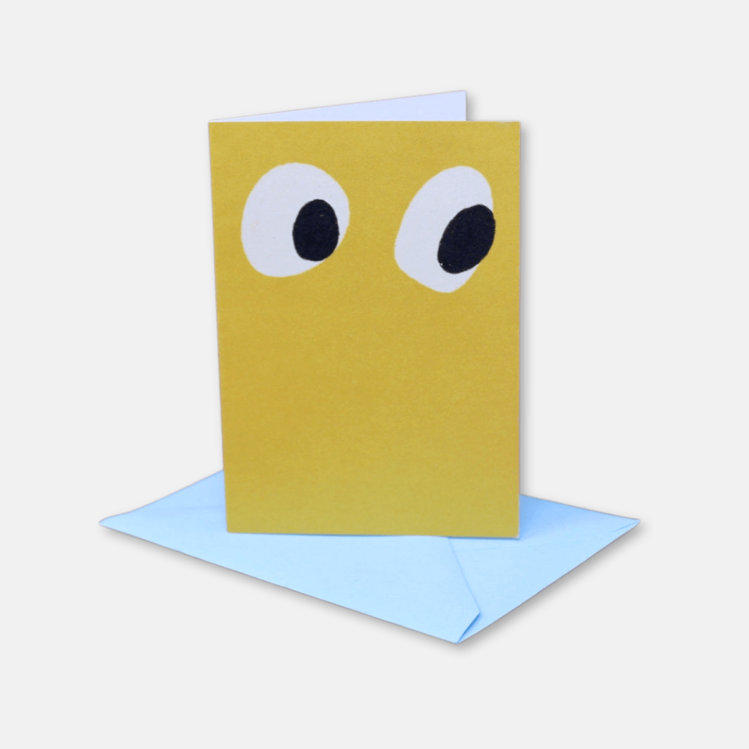Yellow Googly Eye Mini Greetings Card