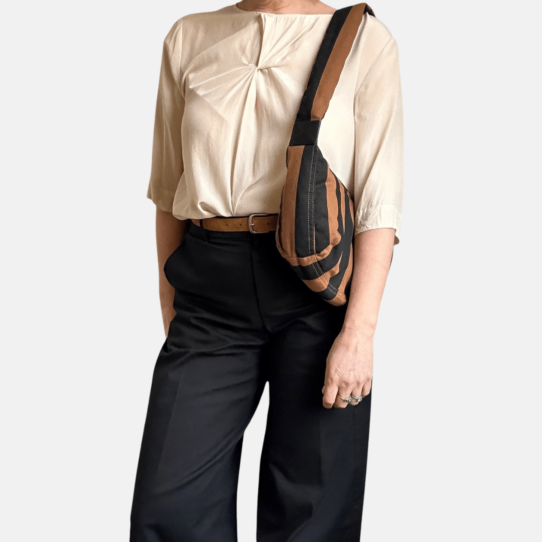 Stripe Crossbody Sling Bag