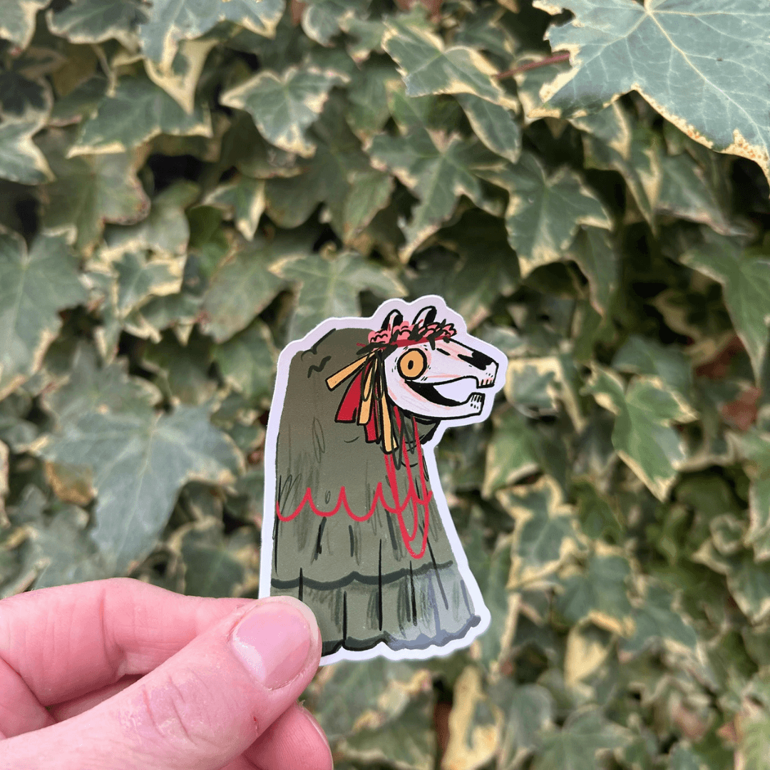 Mari Lwyd Vinyl Sticker