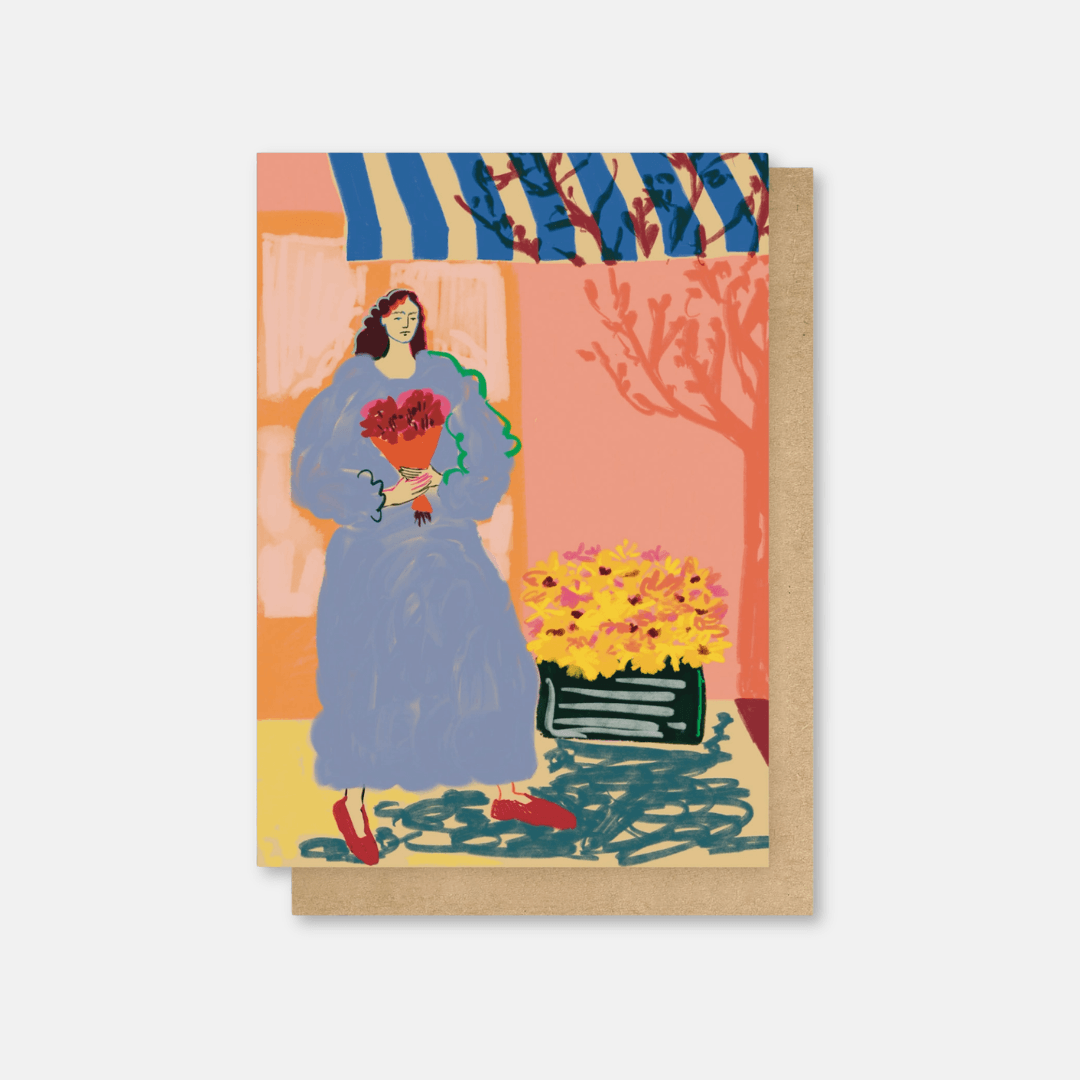 Flower Shopping Greetings Card