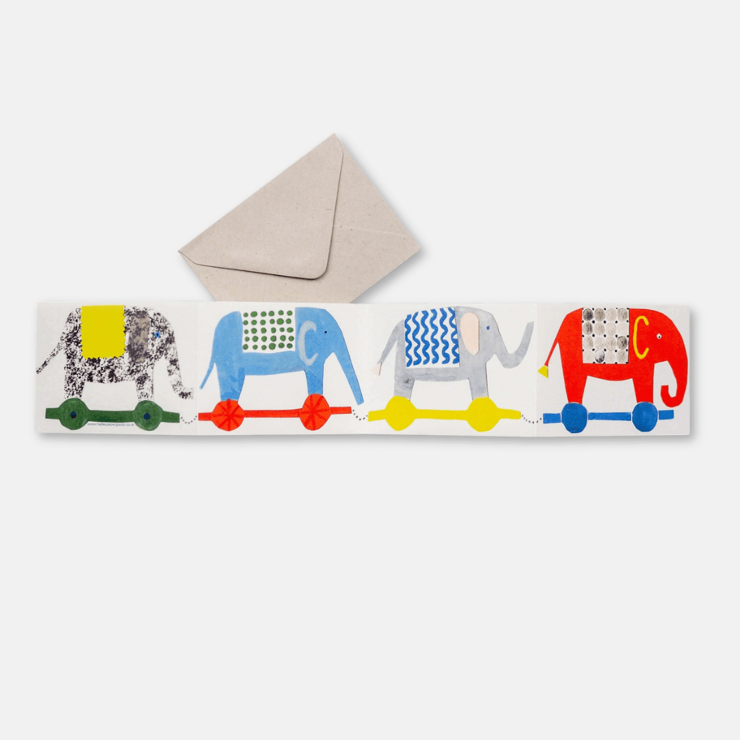 Fold Out Elephant Greetings Card