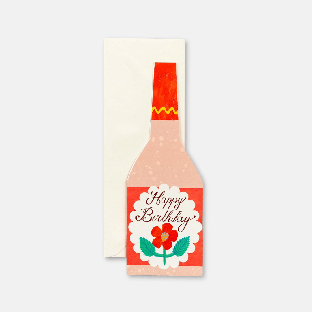 Birthday Rosé Bottle Greetings Card