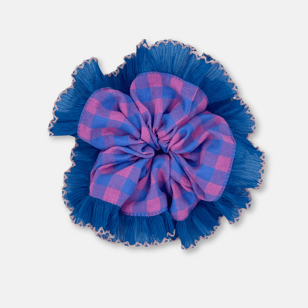 Frilly Gingham Hair Scrunchies