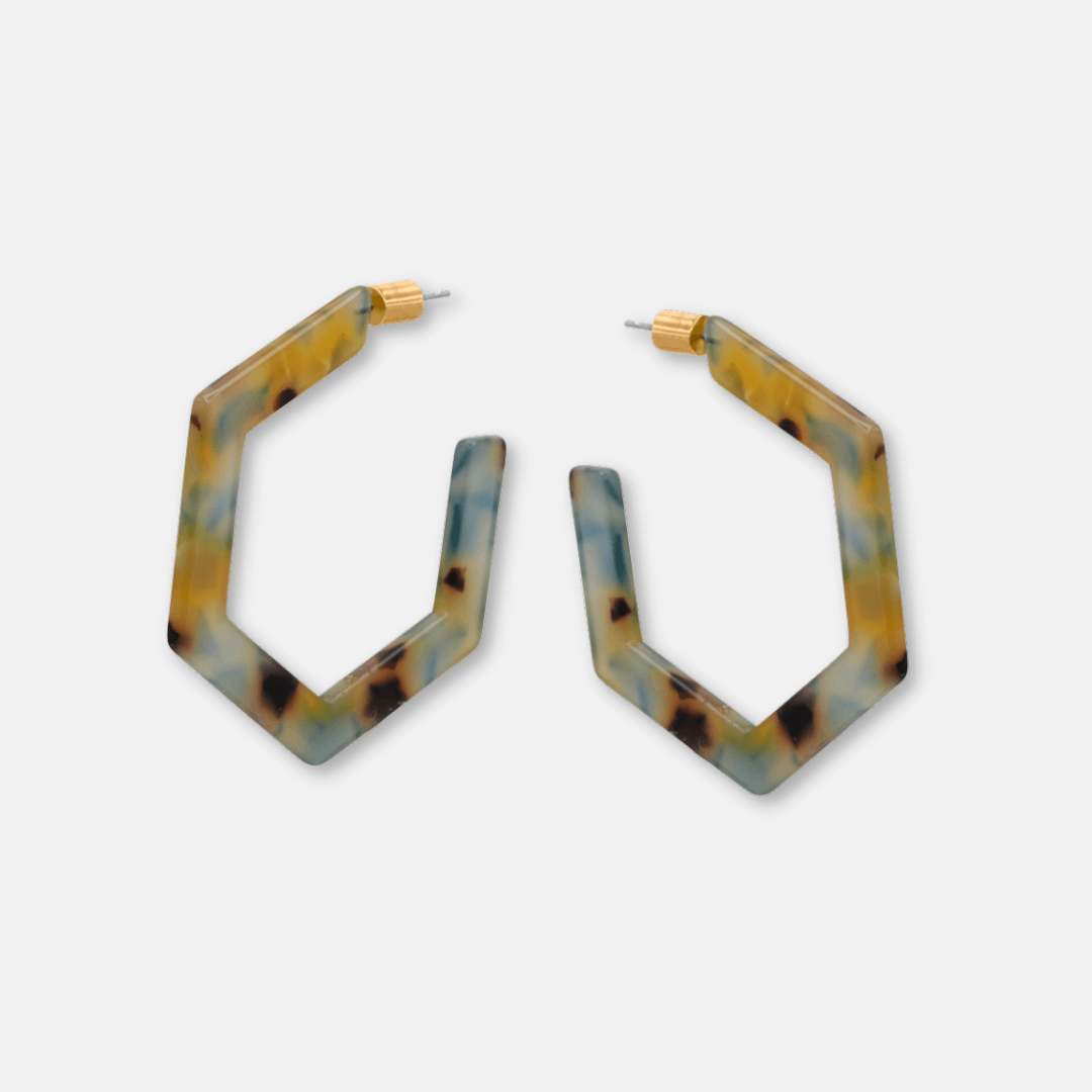 Hexagon Hoop Earrings
