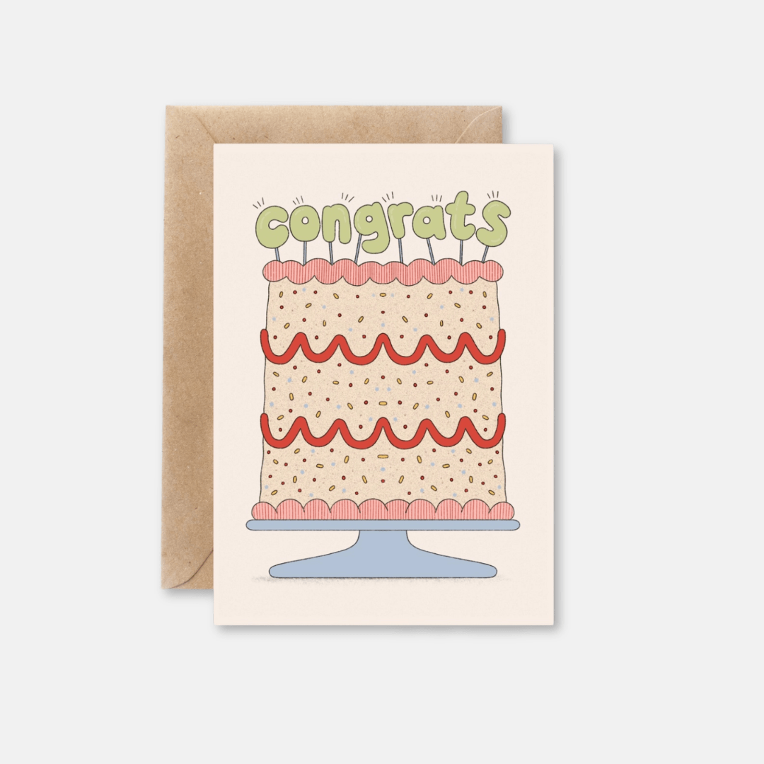 Congrats Cake Greetings Card