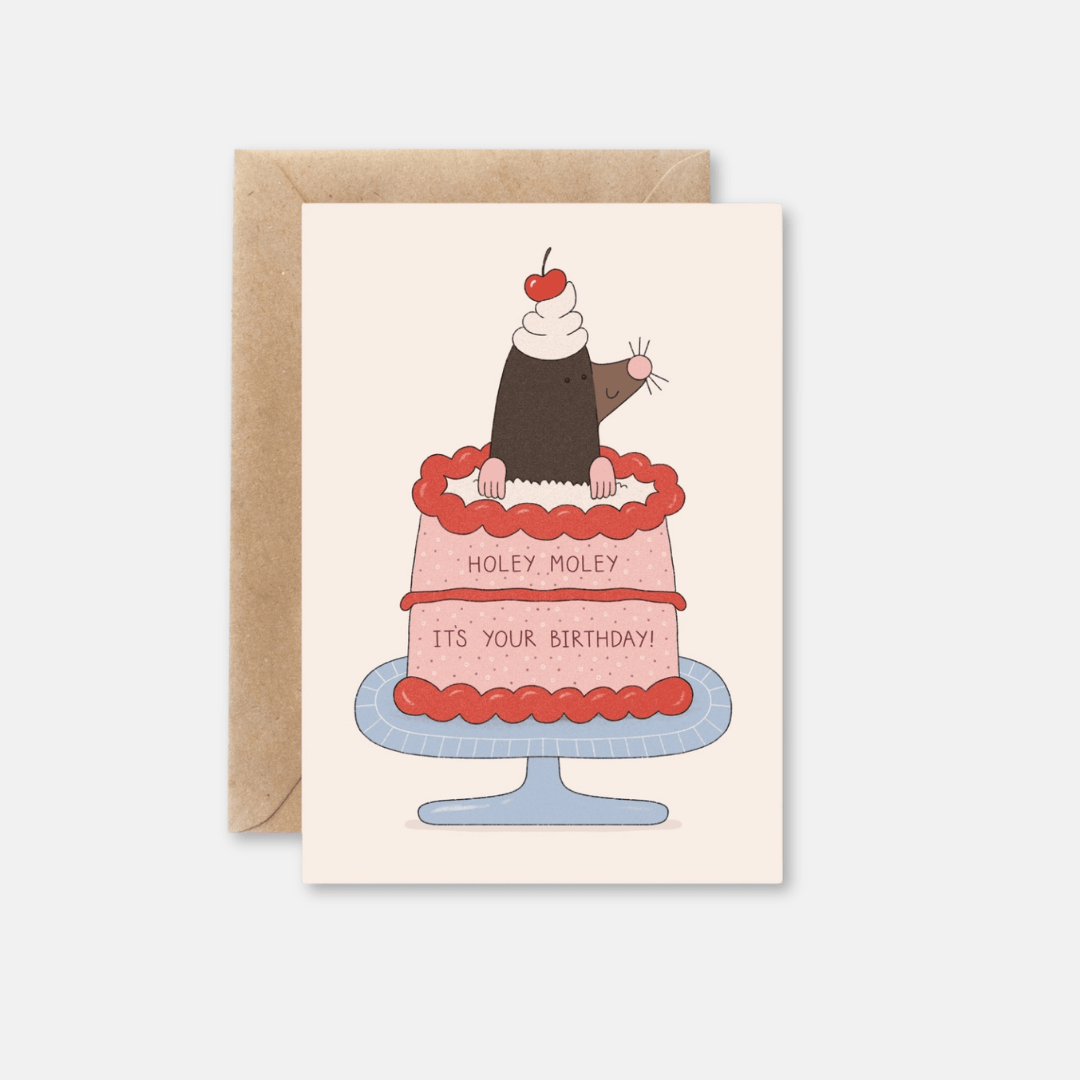 Holey Moley Birthday Greetings Card
