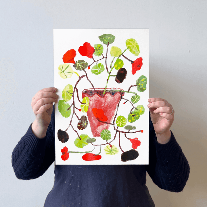 Nasturtium A3 Riso Art Print