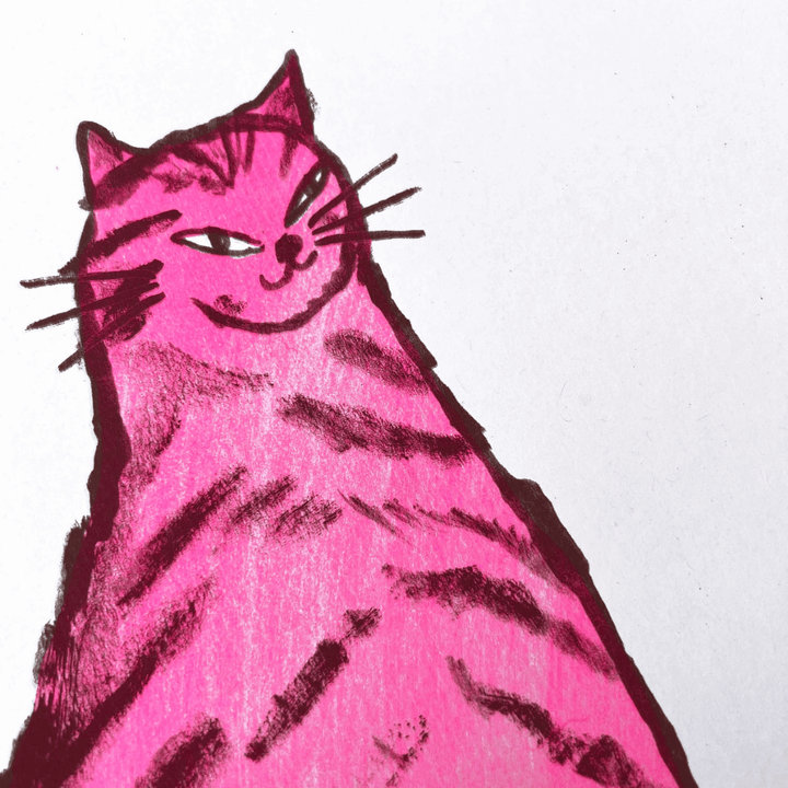Sneaky Cat A4 Riso Art Print