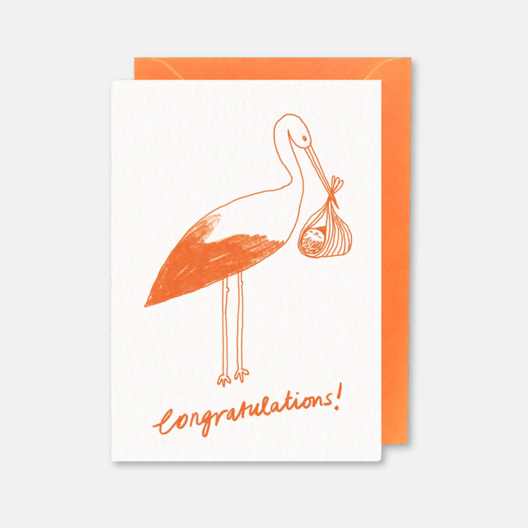 Stork New Baby Greetings Card
