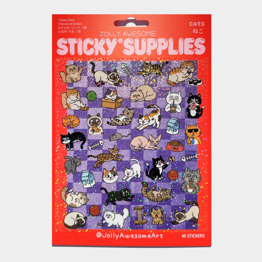 Cats A5 Holographic Sticker Sheet
