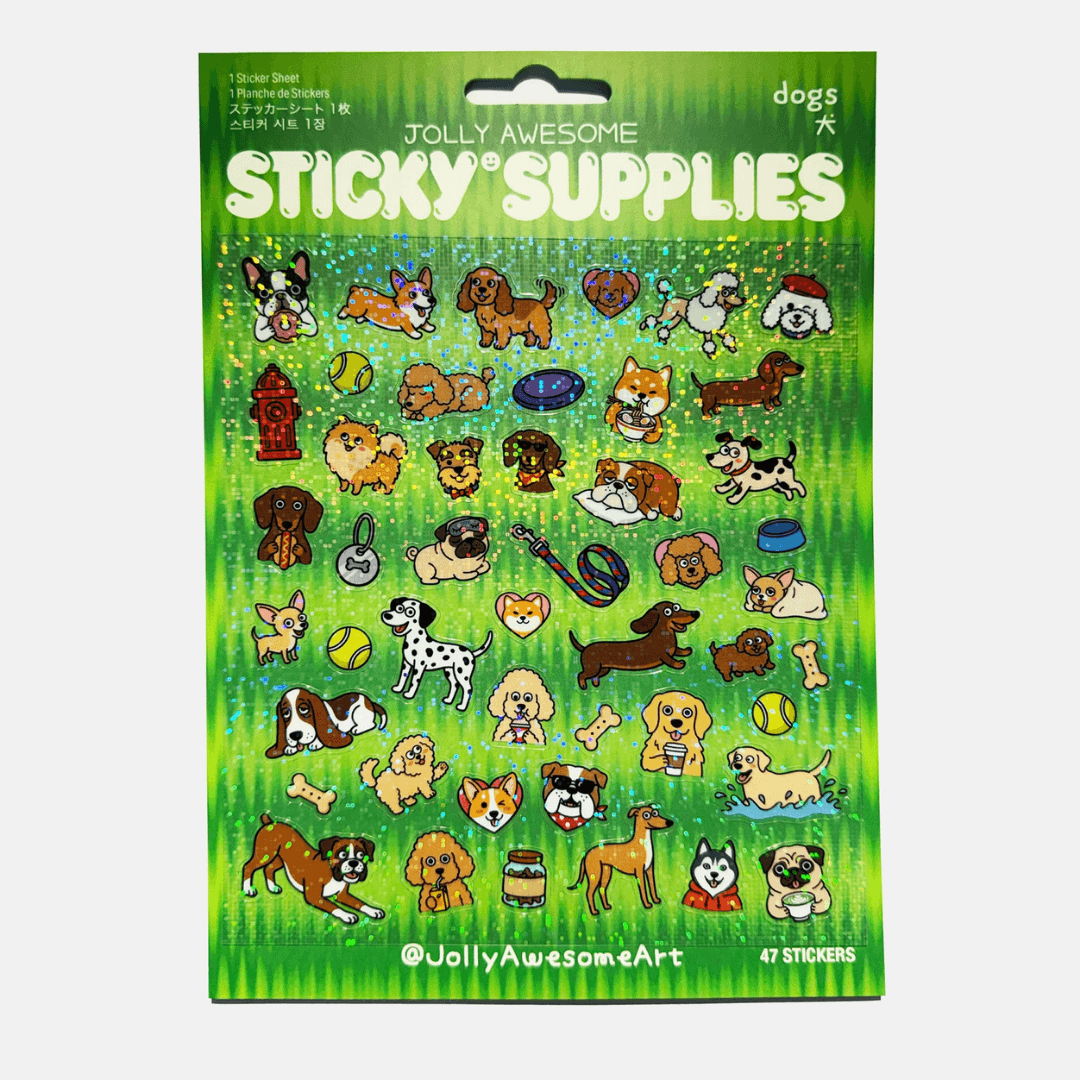 Dogs A5 Holographic Sticker Sheet
