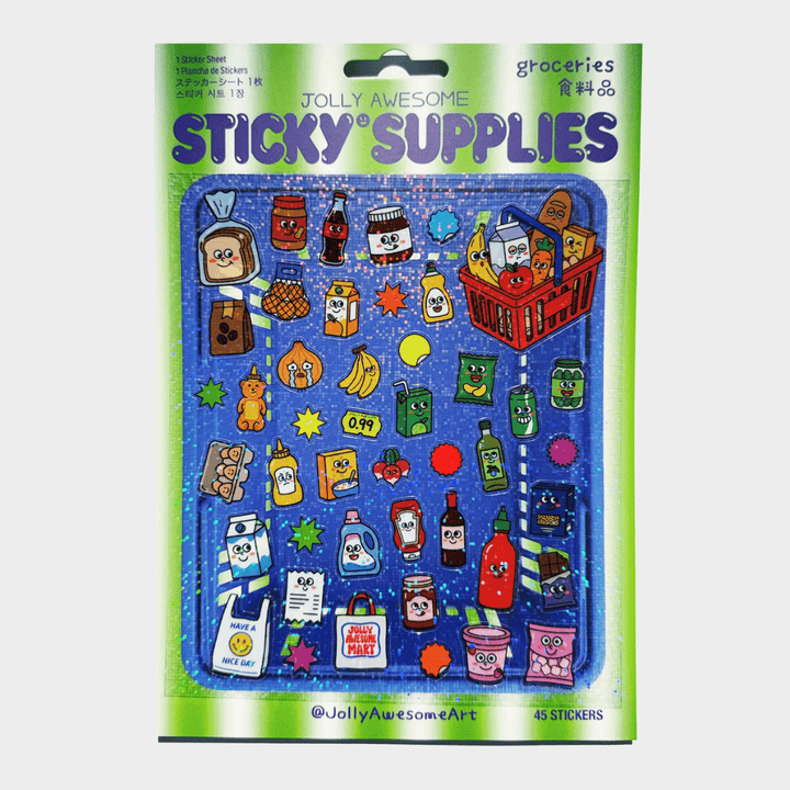 Groceries A5 Holographic Sticker Sheet
