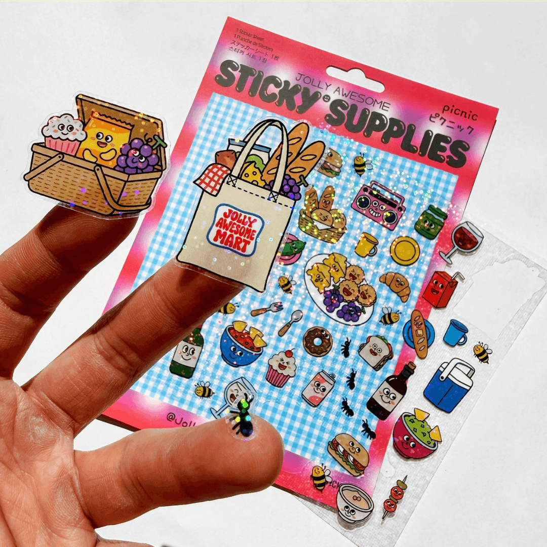 Picnic Food A5 Holographic Sticker Sheet
