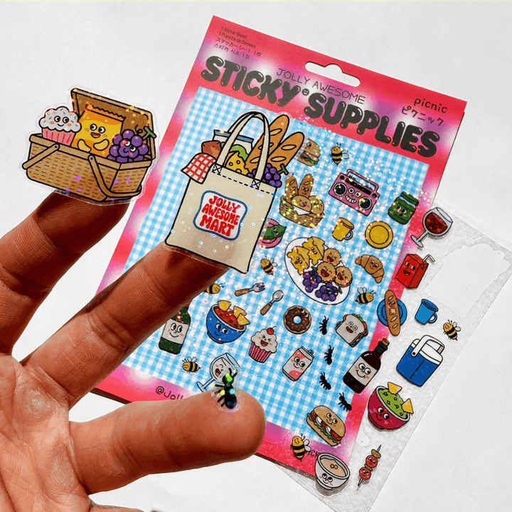 Picnic Food A5 Holographic Sticker Sheet