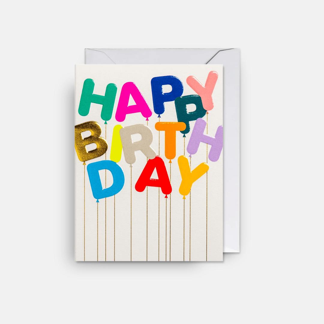 Birthday Balloons Mini Greetings Card