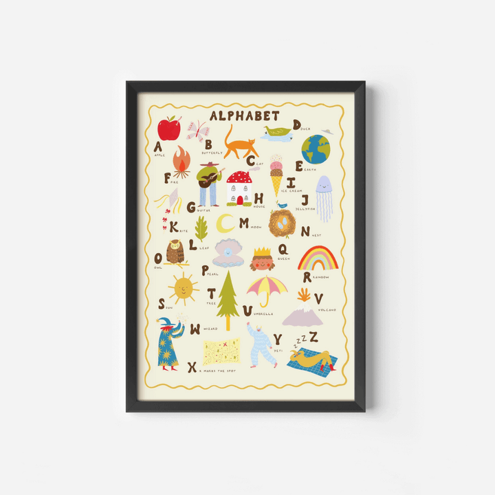 Illustrated Alphabet A3 Art Print