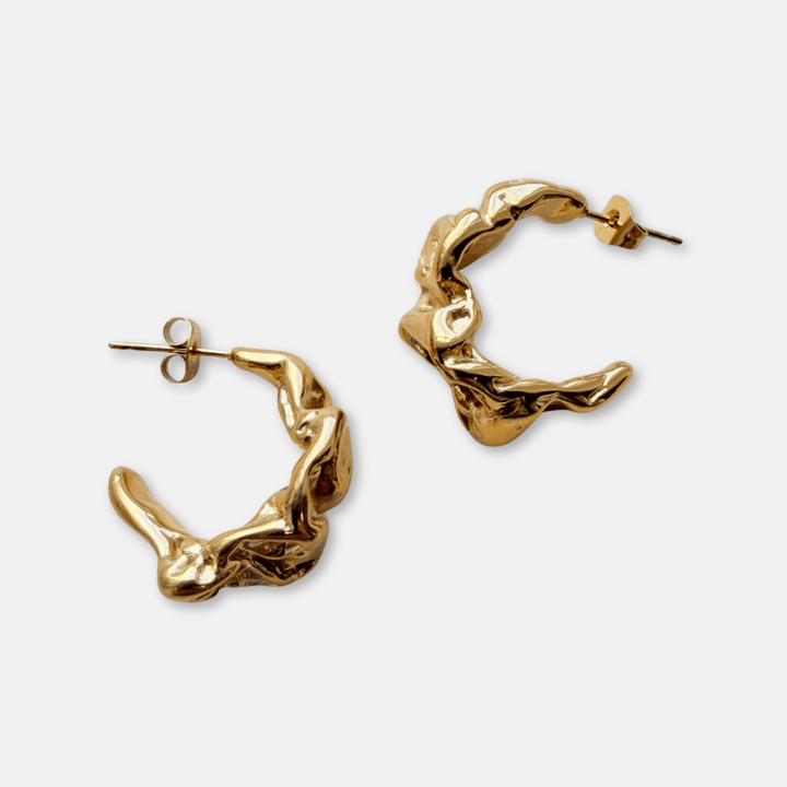 Gold Scrunch Earrings