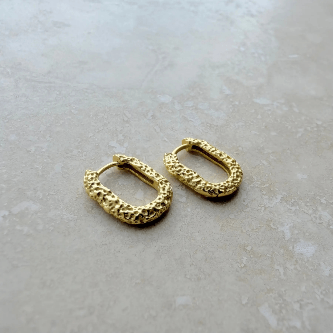 Gold Vermeil Lava Hoop Earrings