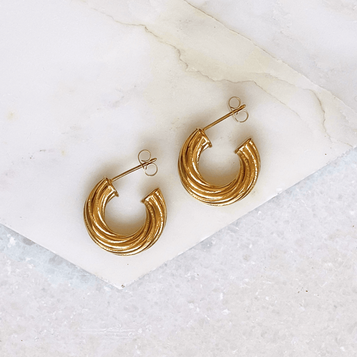 Rope Twist Gold Hoop Earrings