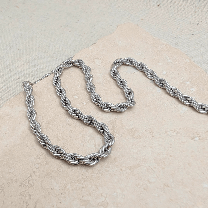 Silver Rope Chain Necklace