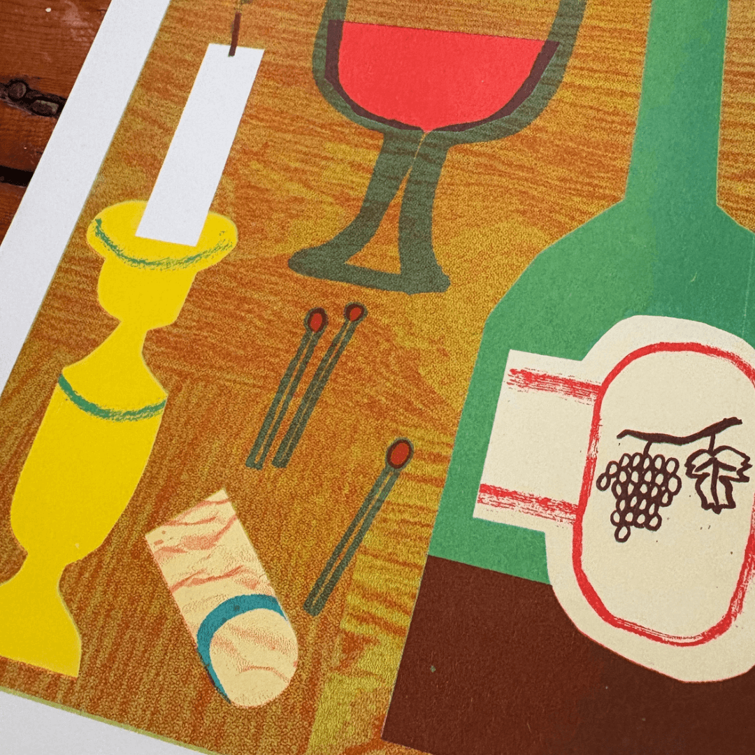 Late Night Wine A4 Riso Print