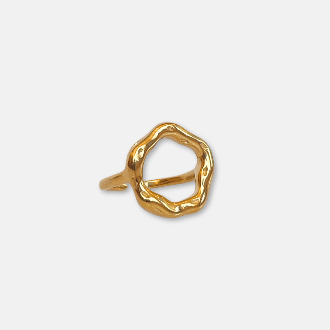 Gold Molten Circle Ring