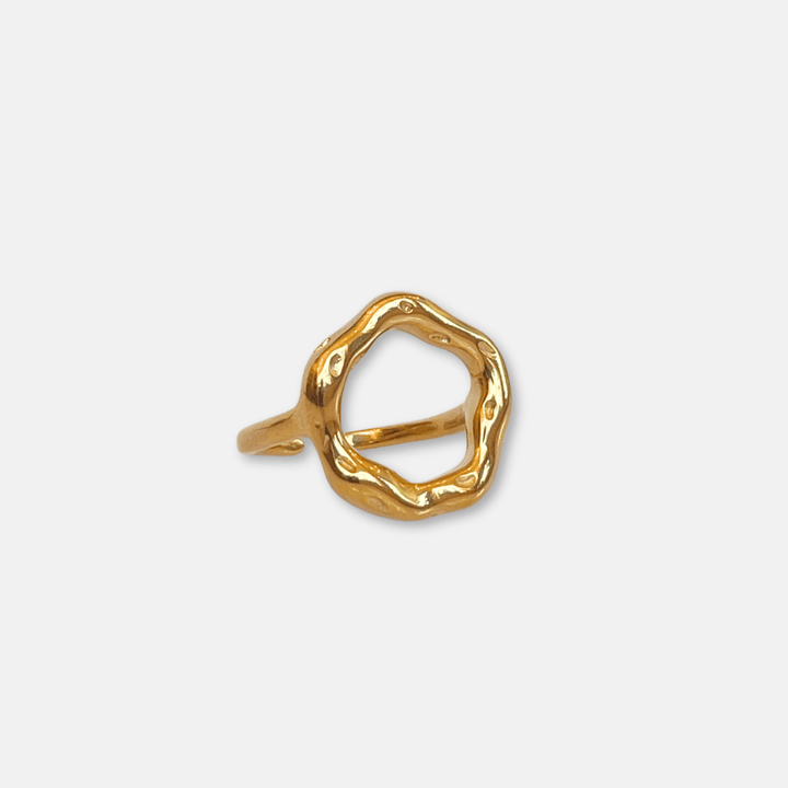 Gold Molten Circle Ring