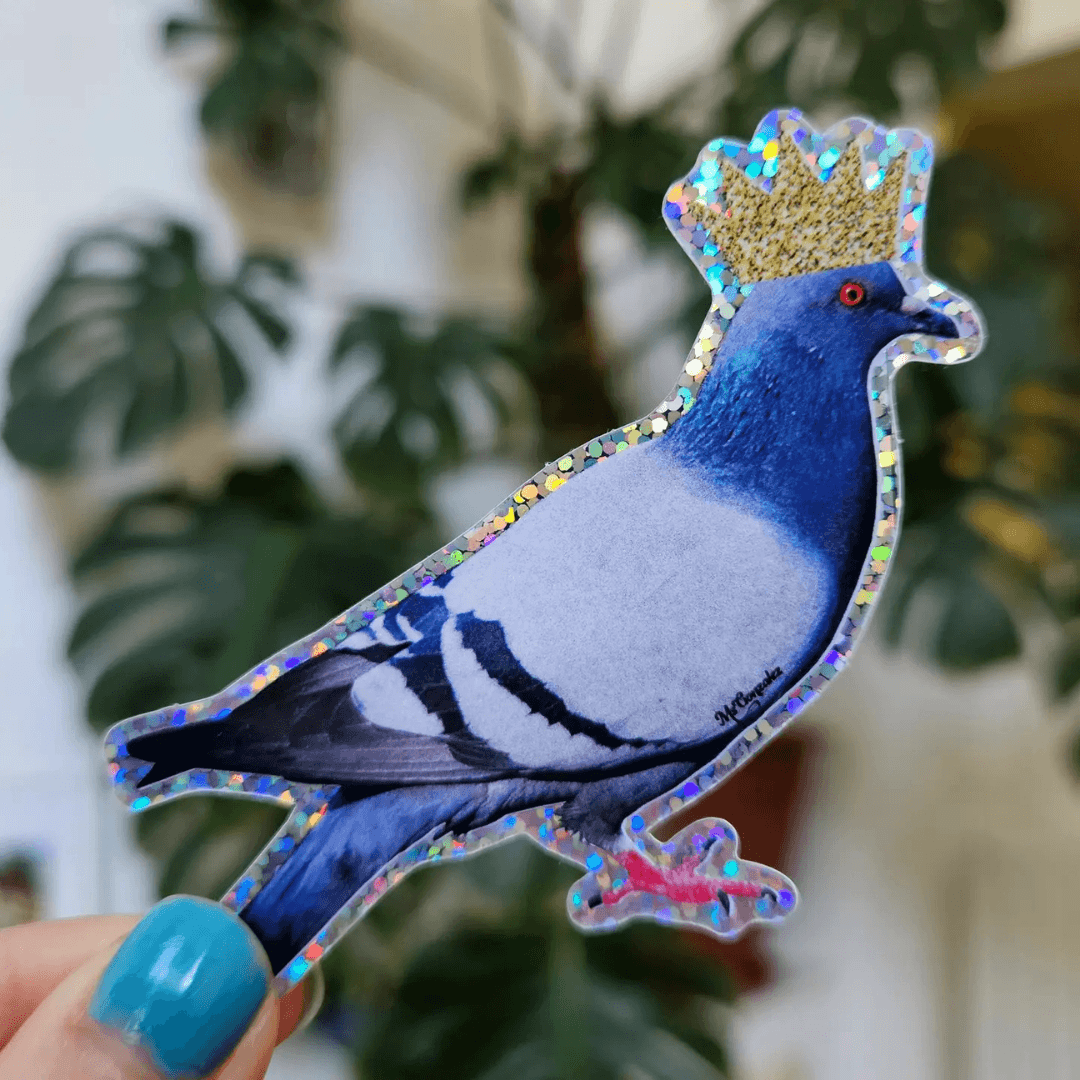 Queen Pigeon Holographic Vinyl Sticker