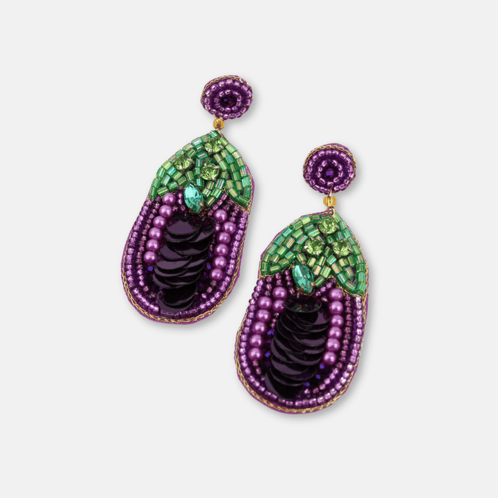 Aubergine Beaded Earrings