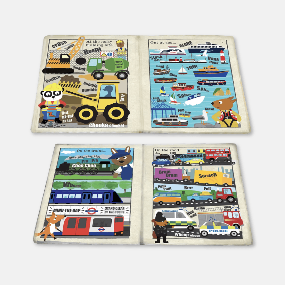 Crinkly Cloth Newspaper: Noisy Vehicles