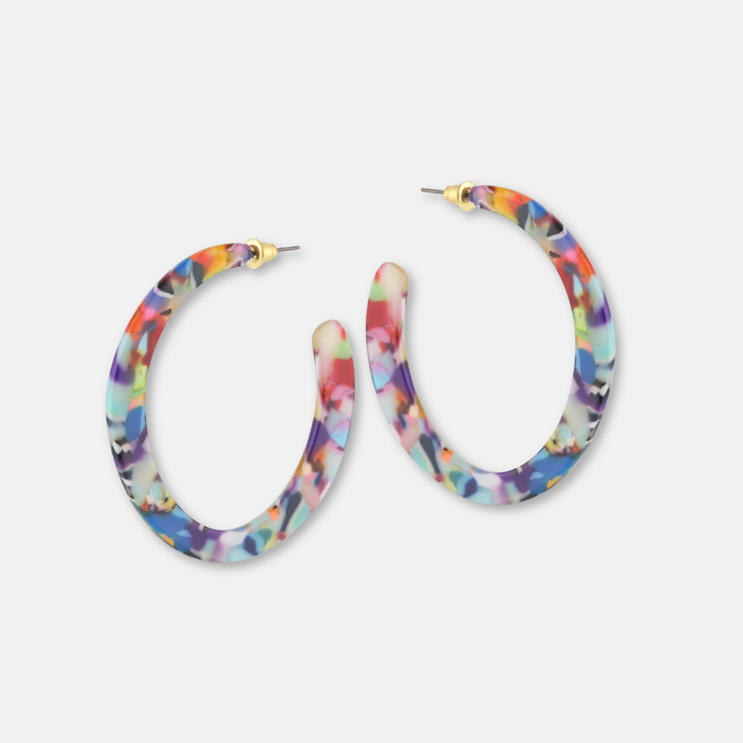 Oval Resin Hoop Earrings