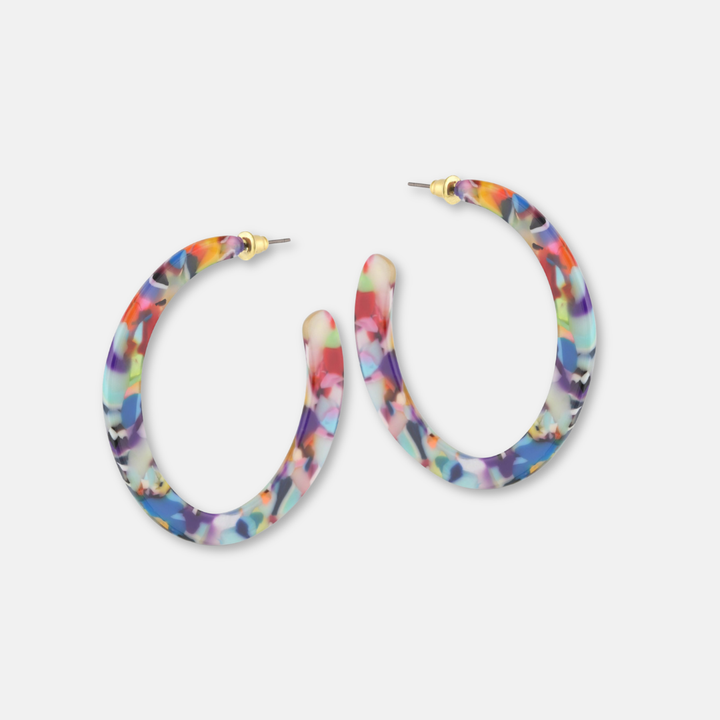Oval Resin Hoop Earrings