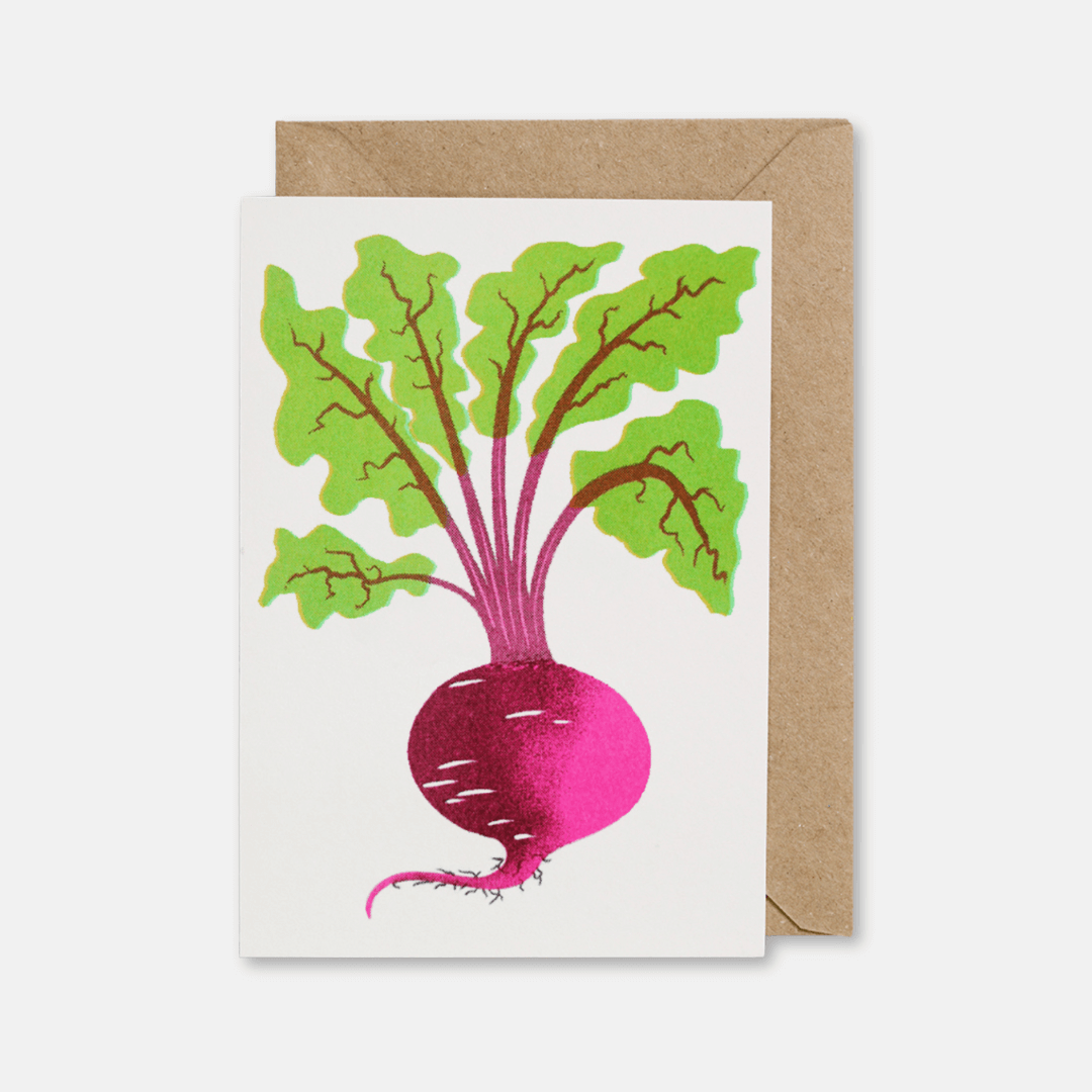 Beetroot Riso Greetings Card