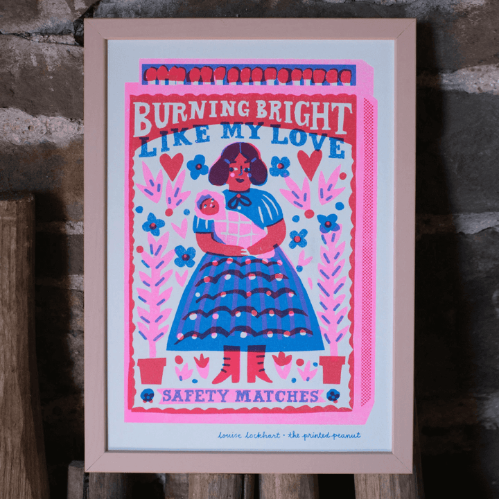 Burning Bright Like My Love A4 Riso Print