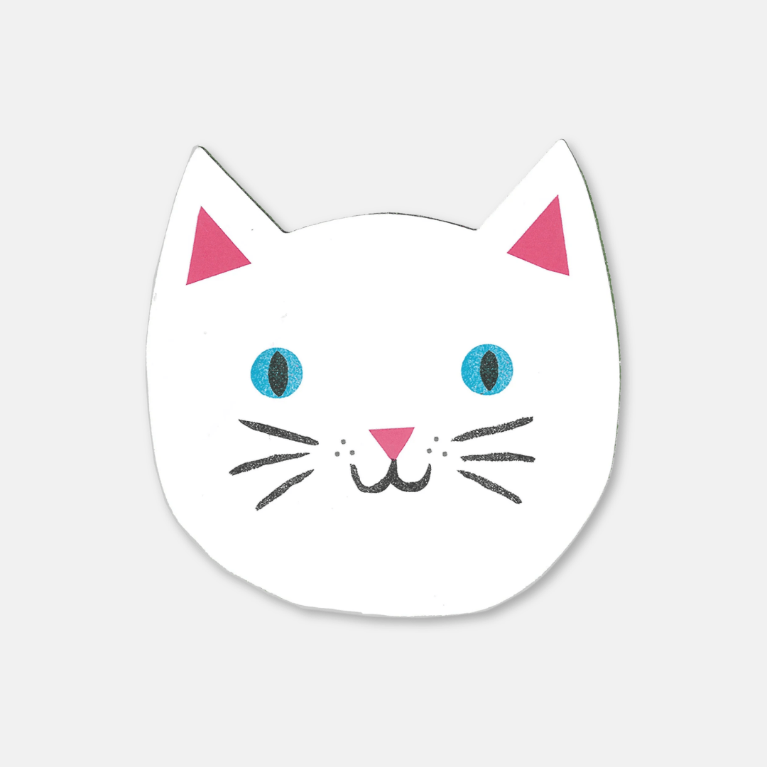 White Cat Vinyl Sticker