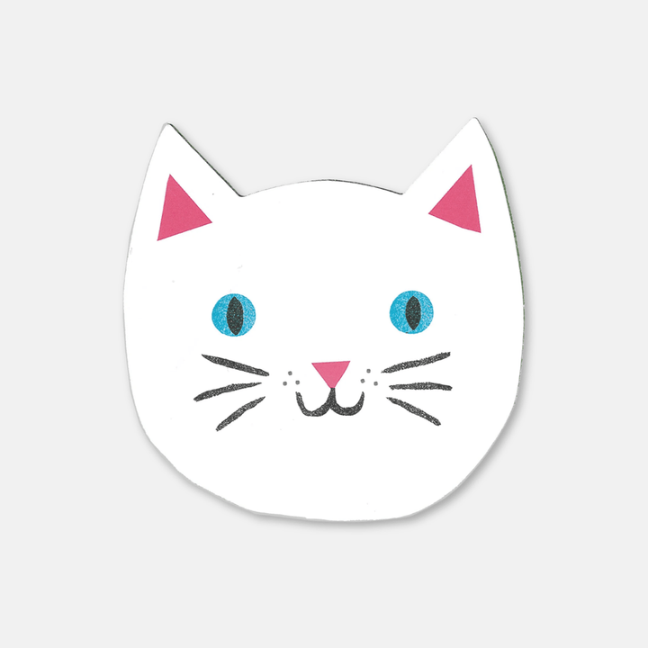 White Cat Vinyl Sticker