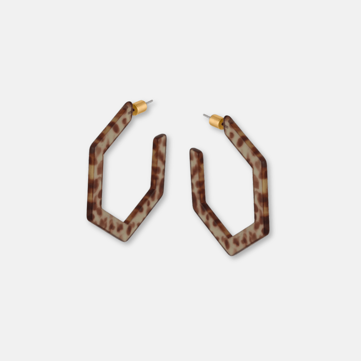 Hexagon Hoop Earrings