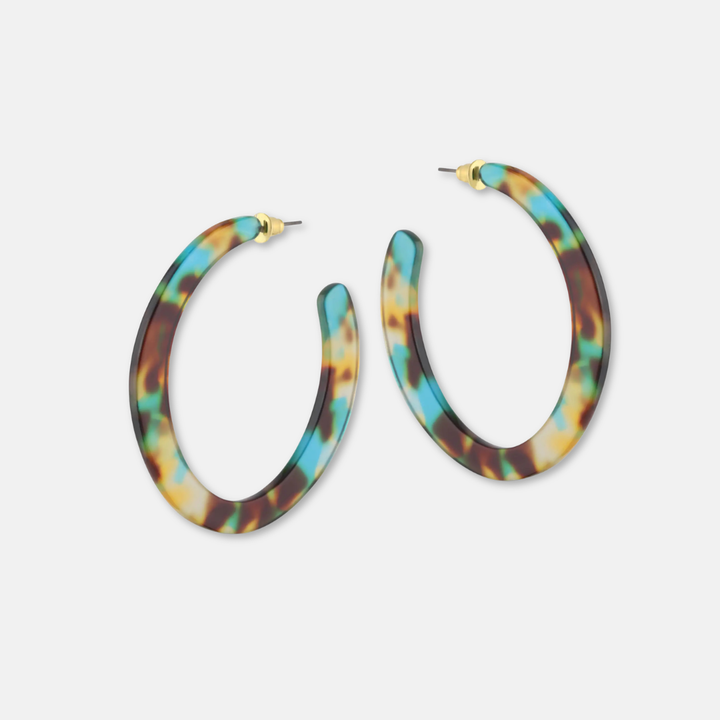 Oval Resin Hoop Earrings