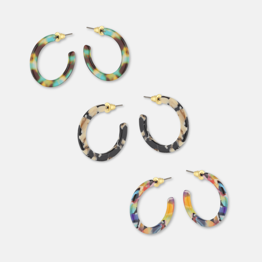 Tiny Resin Hoop Earrings