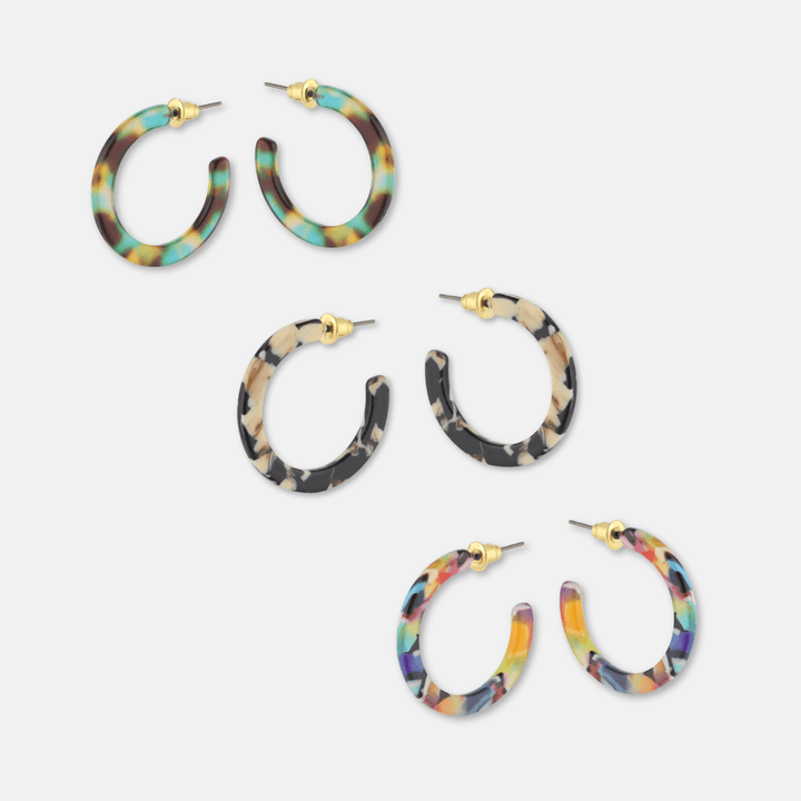 Tiny Resin Hoop Earrings