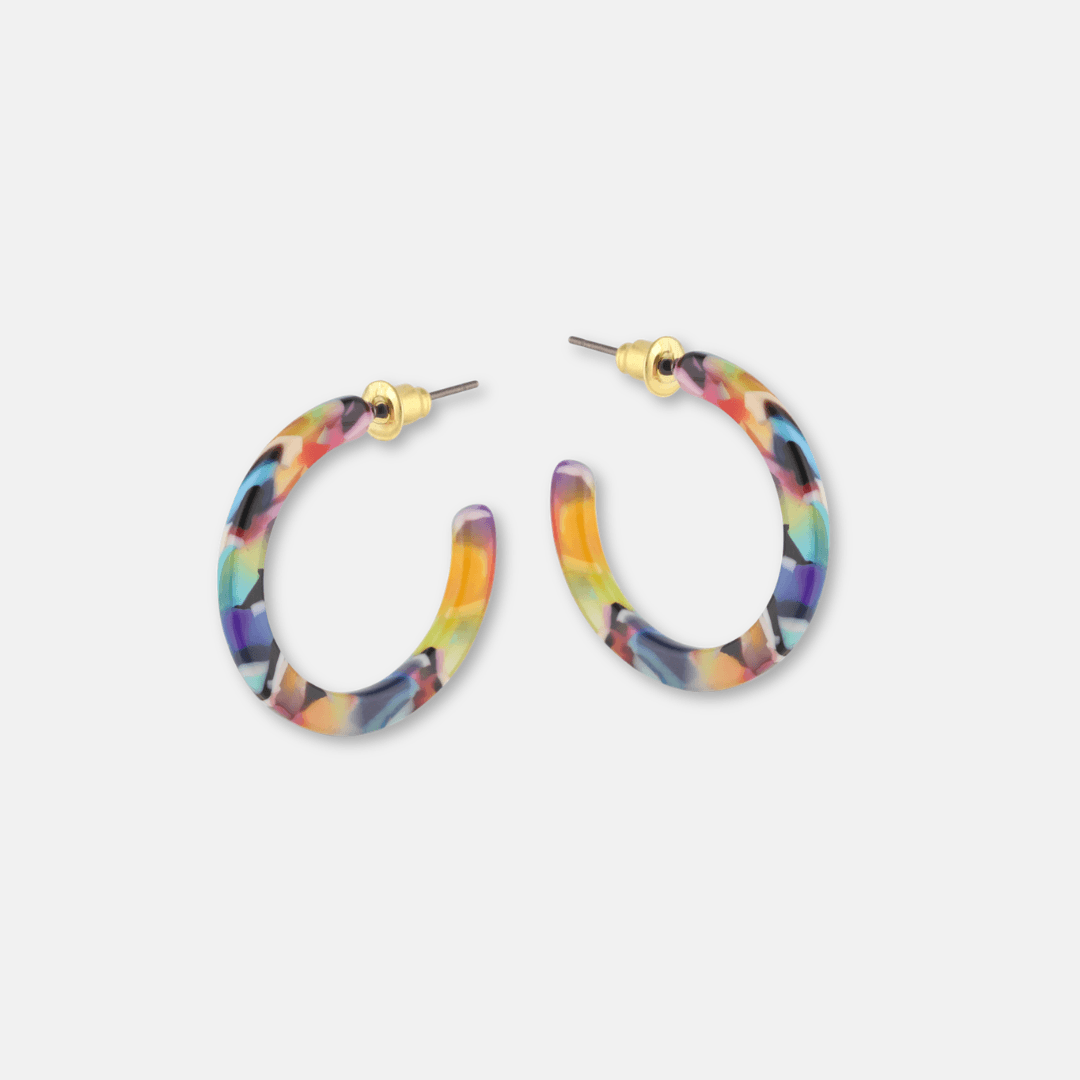 Tiny Resin Hoop Earrings