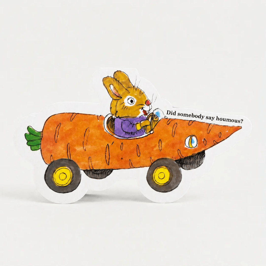 Carrot Bunny Car Greetings Card