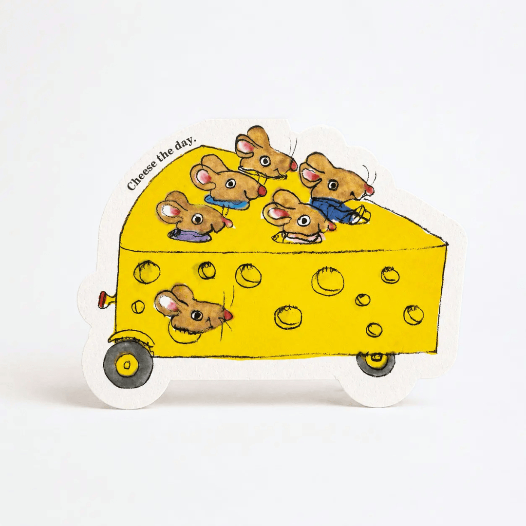Cheese Mouse Car Greetings Card