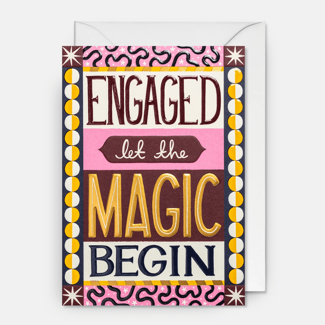 Engaged Magic Greetings Card