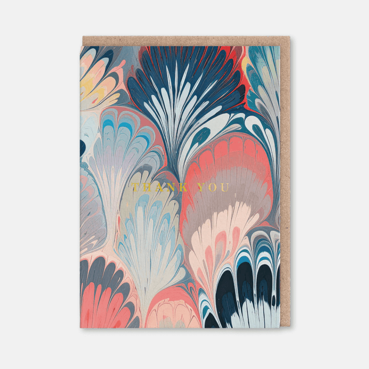 Scalloped Marble Thank You Card Set