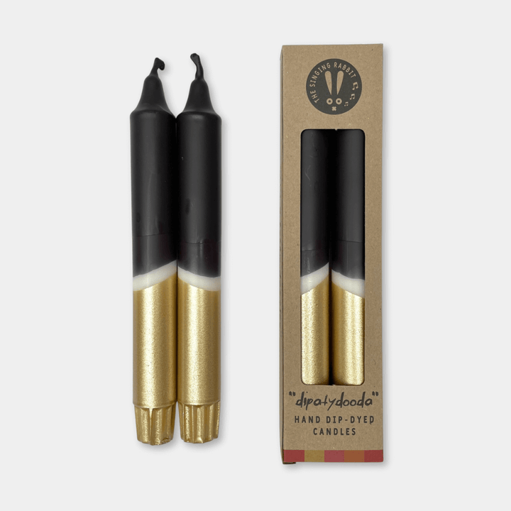 Black & Gold Dinner Candles