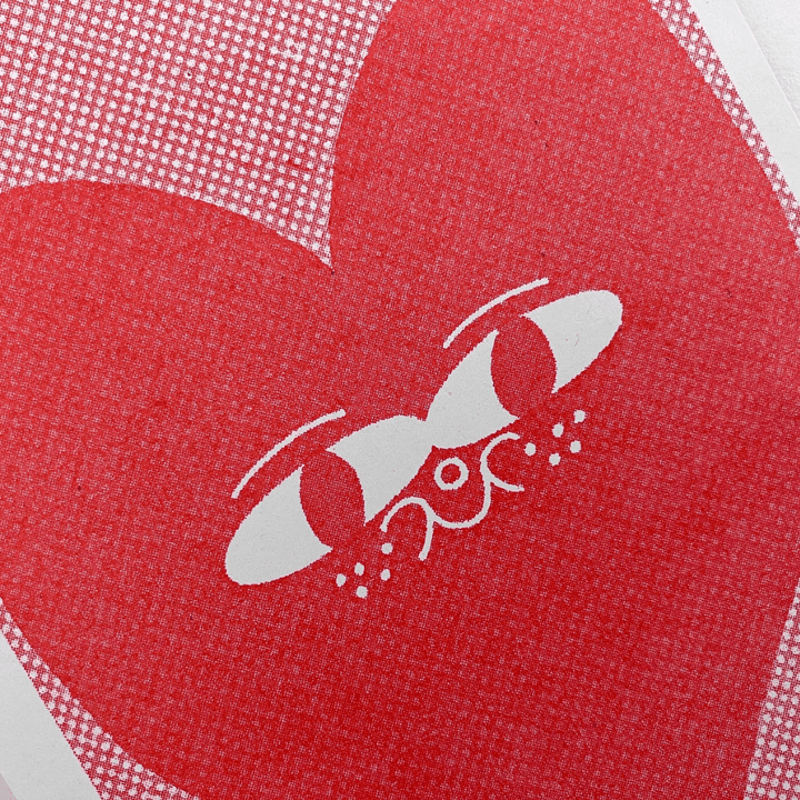 Love Heart Riso Greetings Card